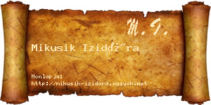 Mikusik Izidóra névjegykártya